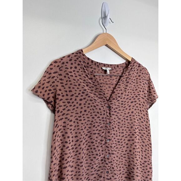 Joie Dress Womens Small Animal Print 100% Silk V Neck Short Sleeve - Picture 4 of 7